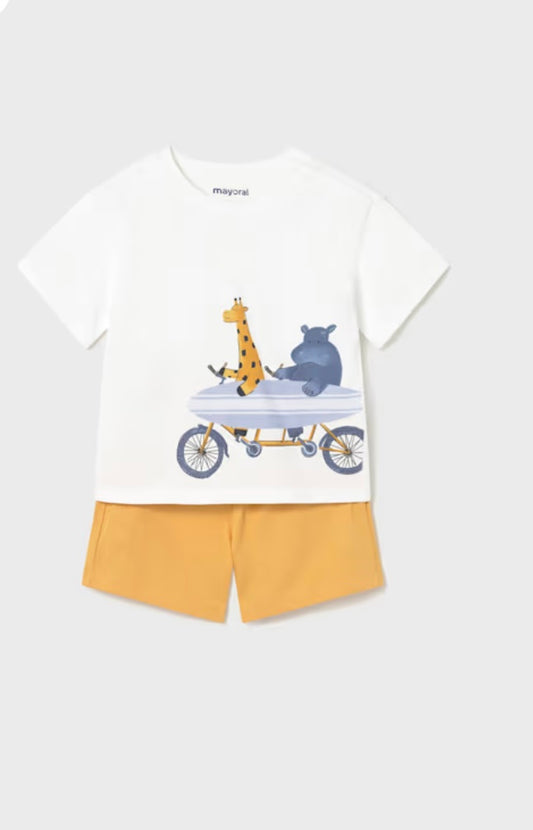 Boy Animal Print Short Set/Mayoral
