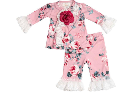 Mauve Garden Crisscross Set/Haute Baby
