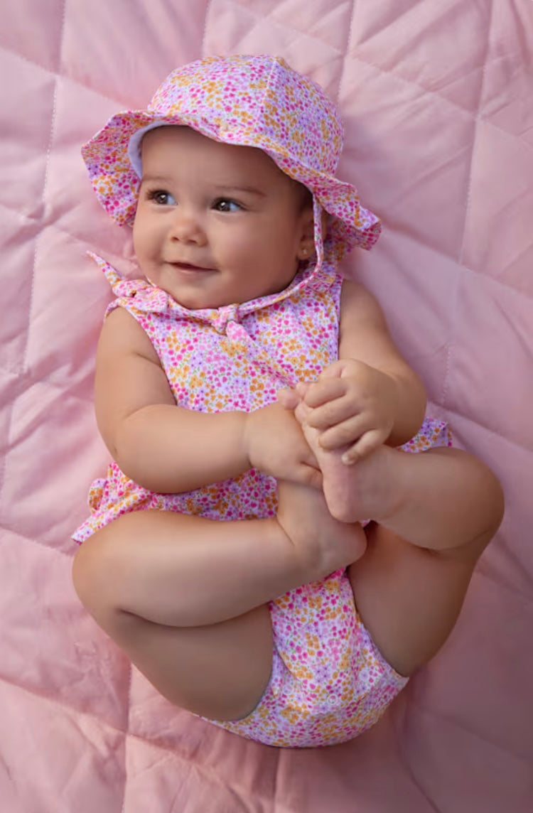 Floral Romper Hat Set/Mayoral