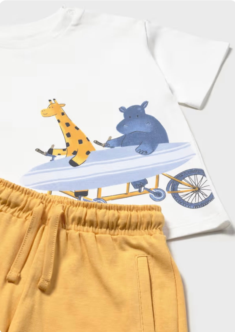 Boy Animal Print Short Set/Mayoral