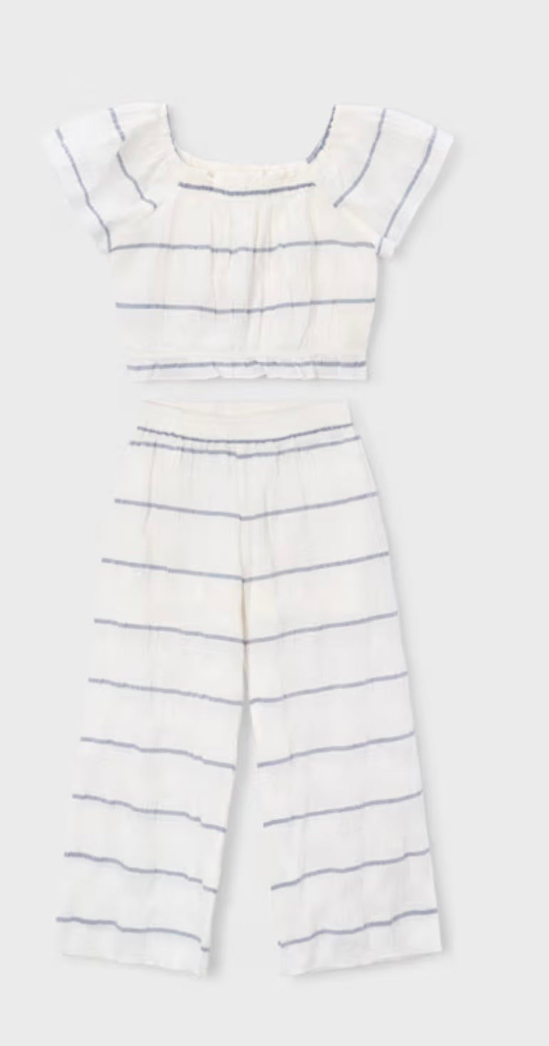 Girl Stripe Pant Set/Mayoral