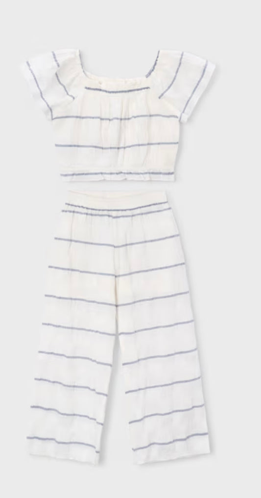 Girl Stripe Pant Set/Mayoral