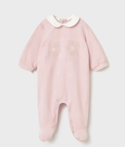 Flower Velour Onesie/Mayoral