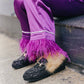 Black Glitter Fur Loafers/Lola