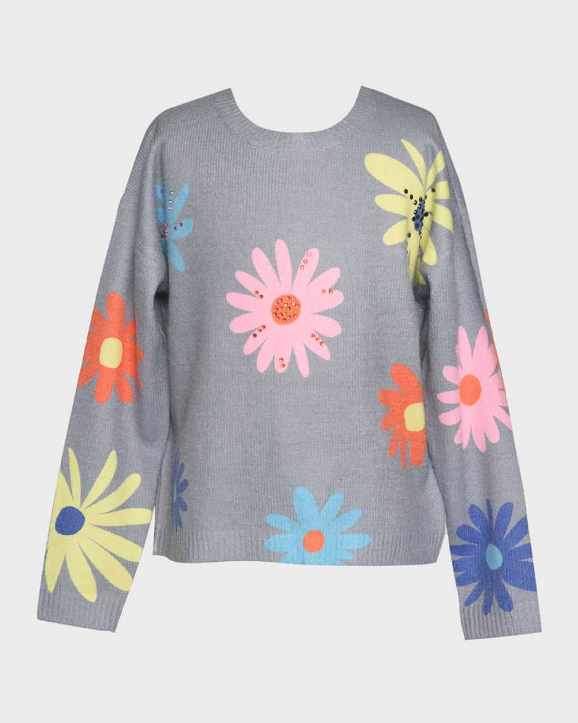 Grey Multi Flower Sweater/HB