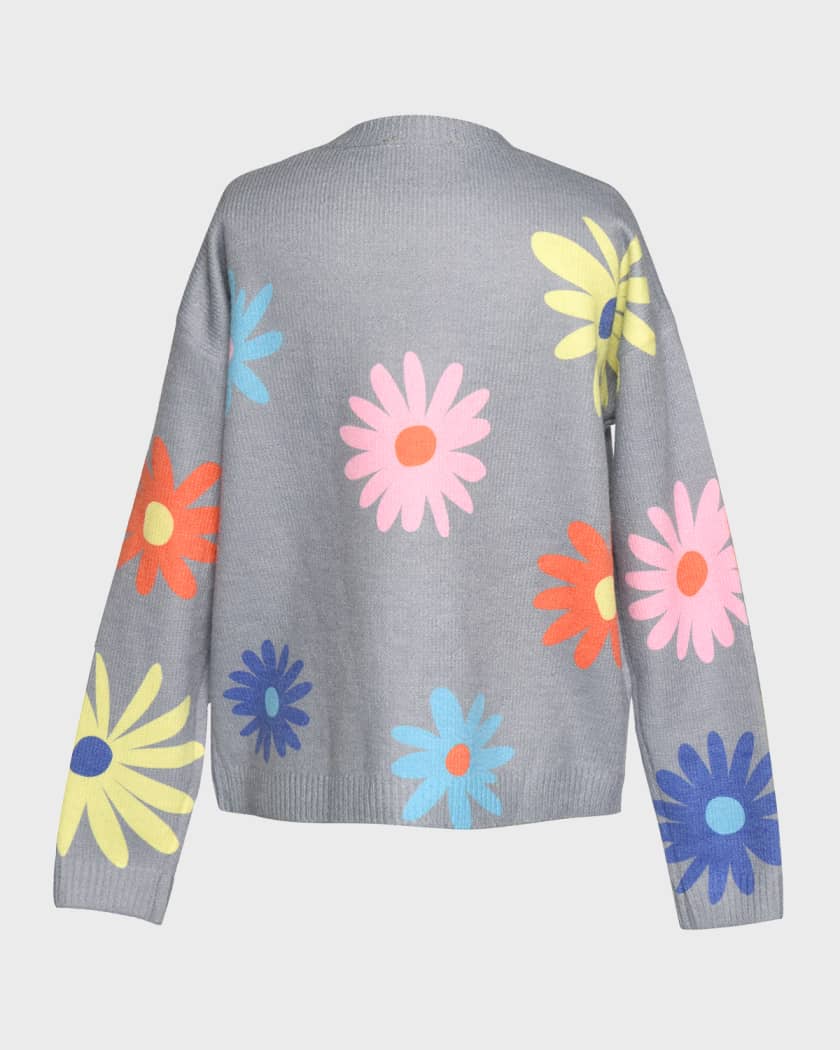 Grey Multi Flower Sweater/HB