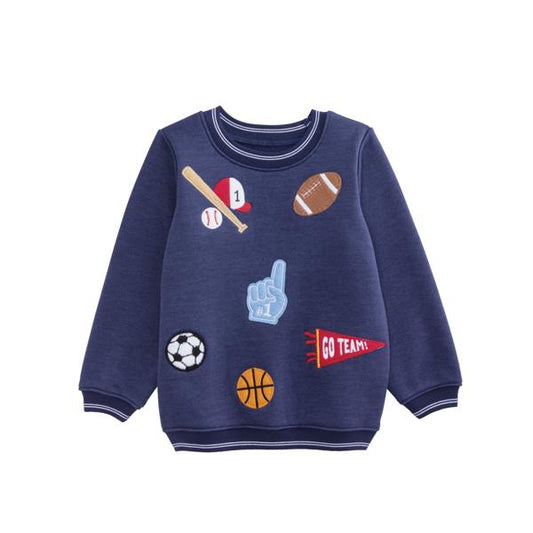 Sports Patch Sweatshirt/Mud Pie