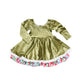 Tabitha Velvet Dress-Green : 12 MO.