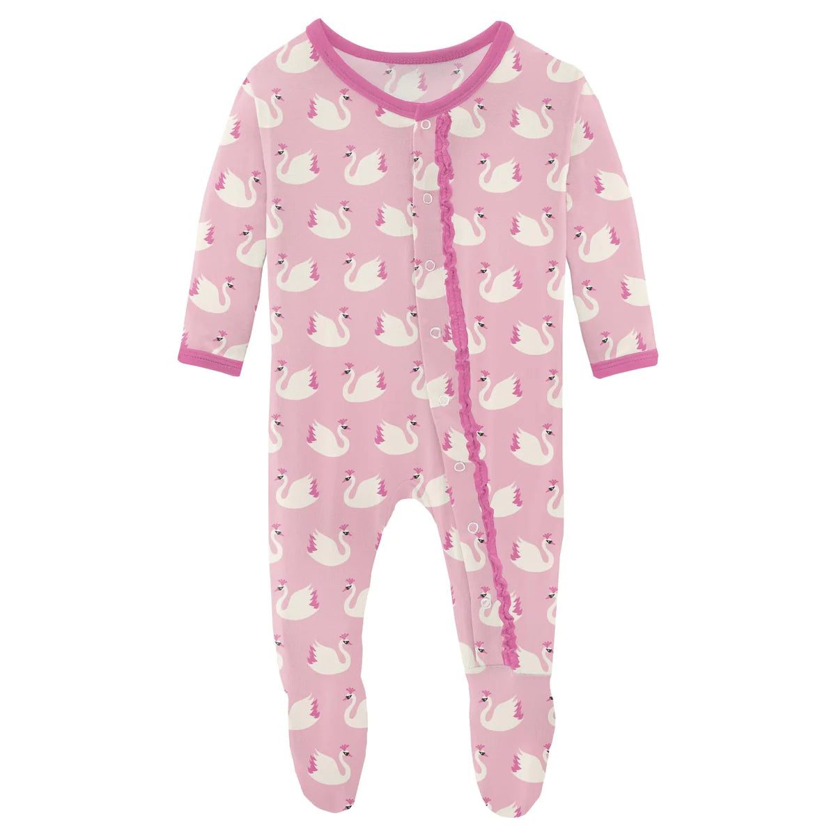 Ruffle Footie Swan/KicKee Pants