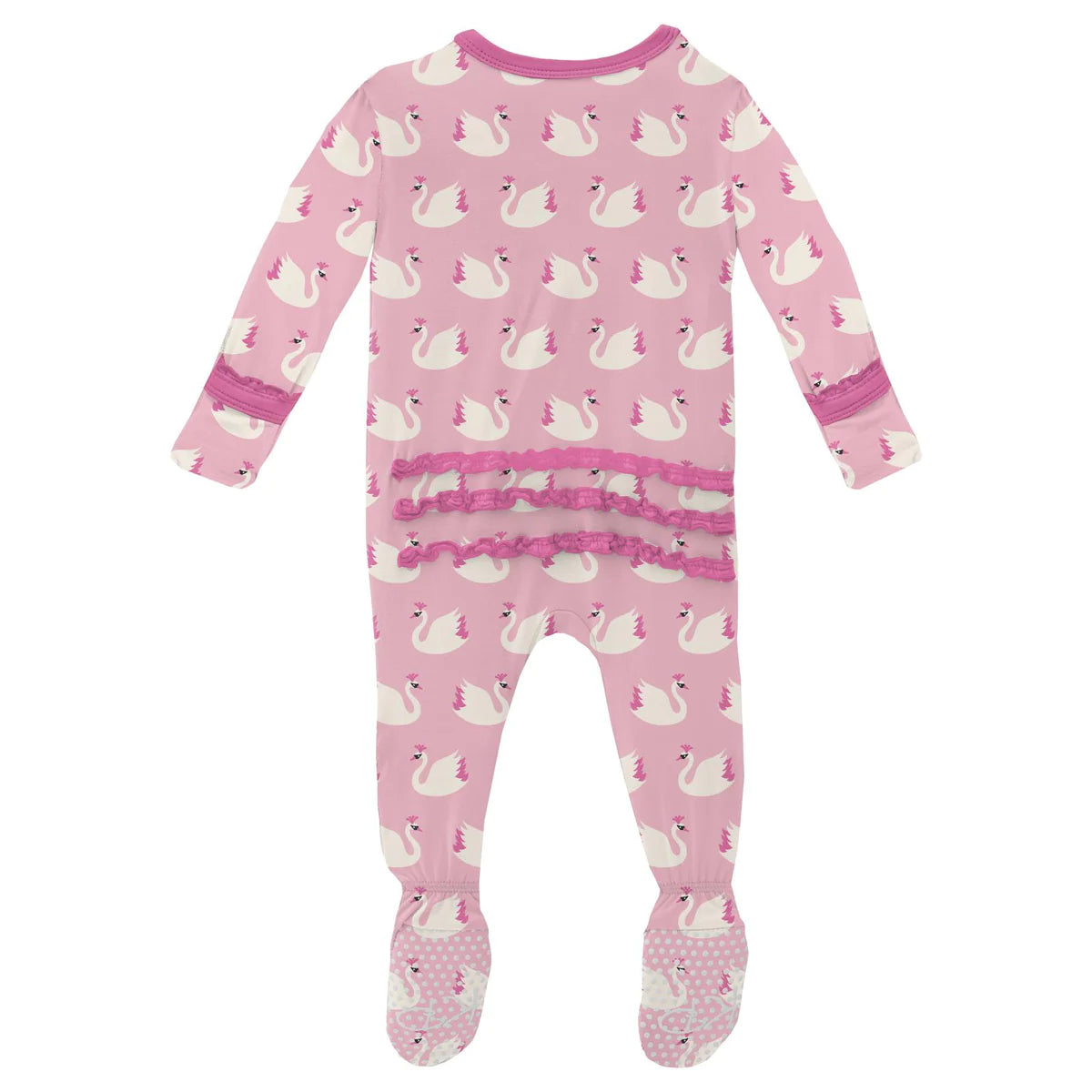Ruffle Footie Swan/KicKee Pants