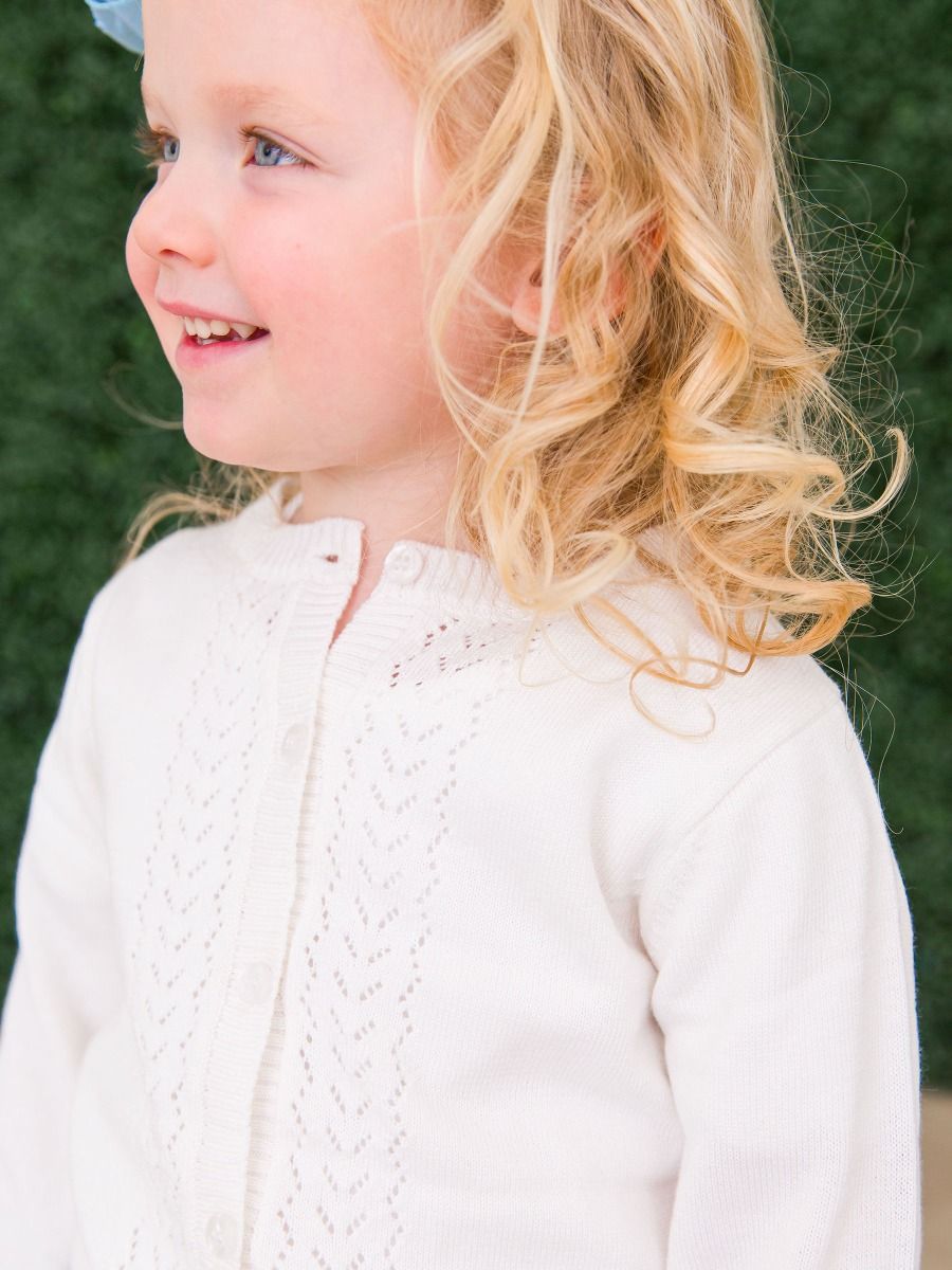 Soft Pointelle Cardigan/Ruffle Butts