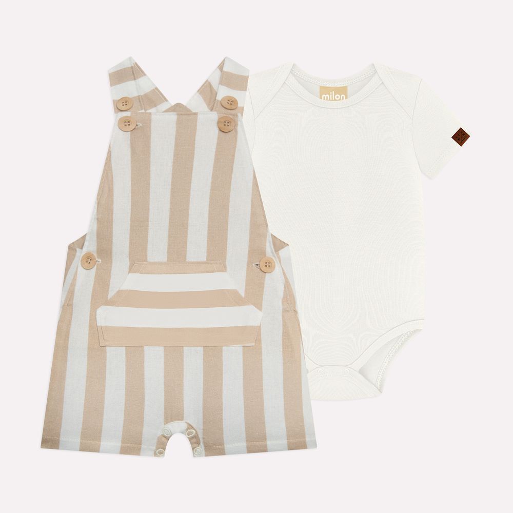 Baby Boy Tan Romper/Milon