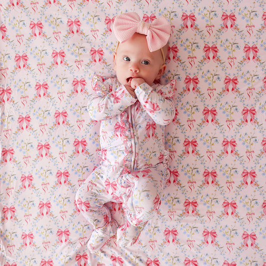 Harriet Ruffled Footie/Posh Peanut