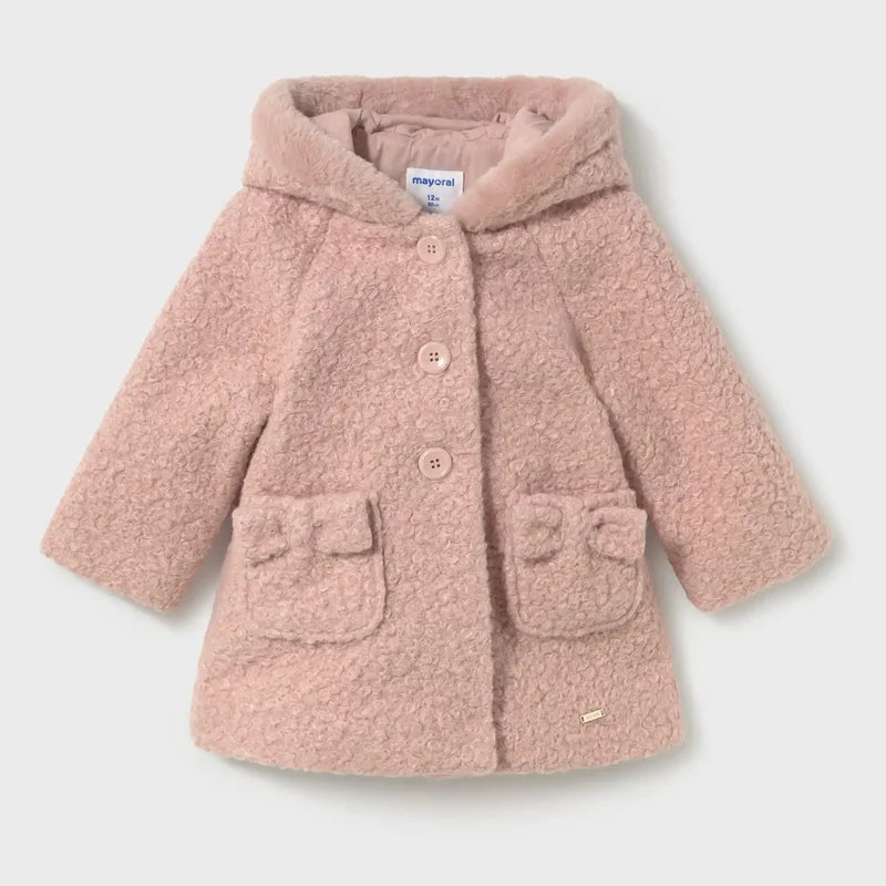 Hooded Boucle Coat/Mayoral