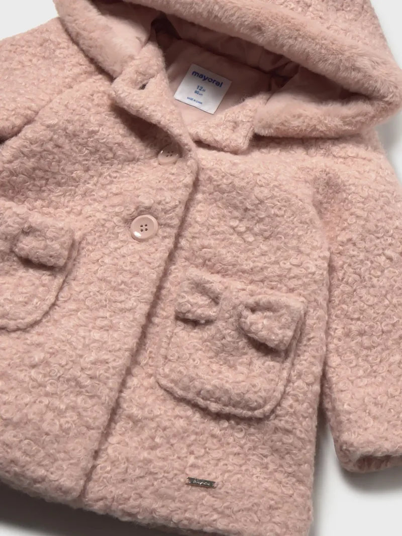 Hooded Boucle Coat/Mayoral