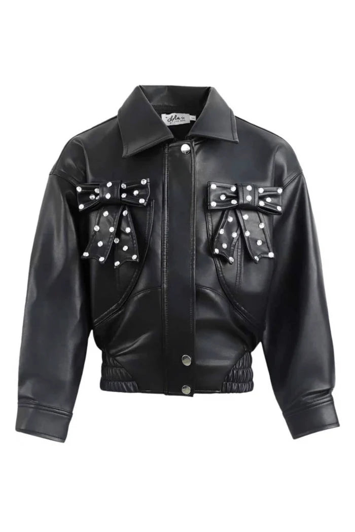 Studded Bow Leather Jacket/Lola and the Boys