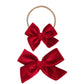 Velvet Ruby Bow Headband/Lou Lou