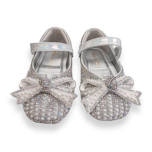 Silver Pearl & Rhinestone Flats/Doe a Dear