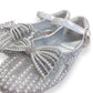 Pearl Silver Bowtie Flats/Doe a Dear