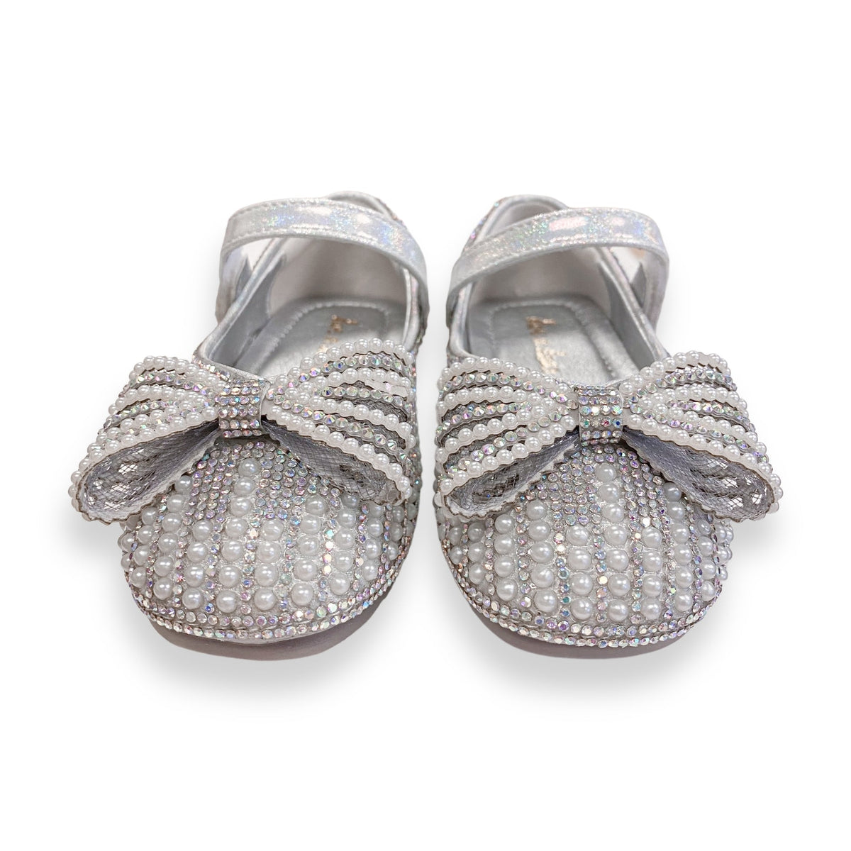 Pearl Silver Bowtie Flats/Doe a Dear