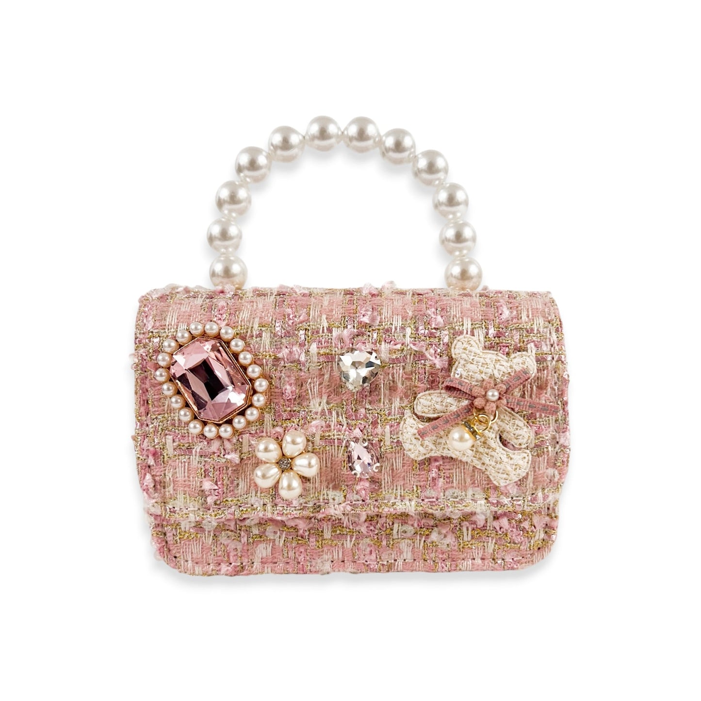 Tweed Teddy & Jewel Purse/Doe a Dear