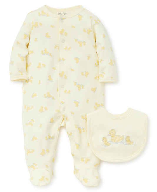 Little Ducks Footed PJ and Bib/Little Me
