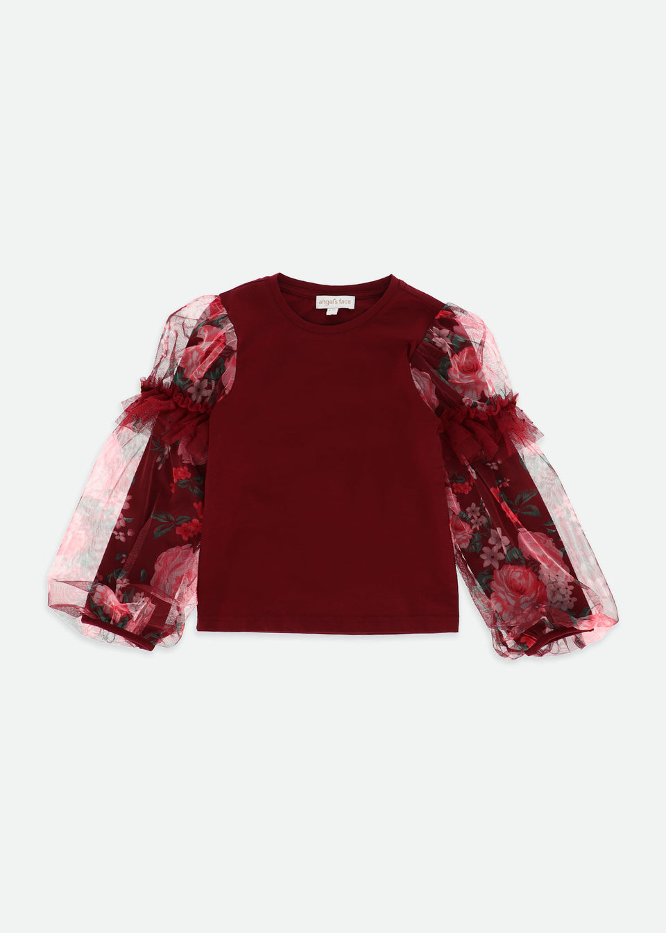 Lila Tulle Sleeve Top/Angels Face