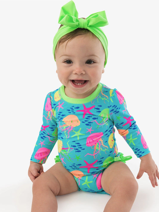 Neon Jelly Time Rash Guard/RuffleButts