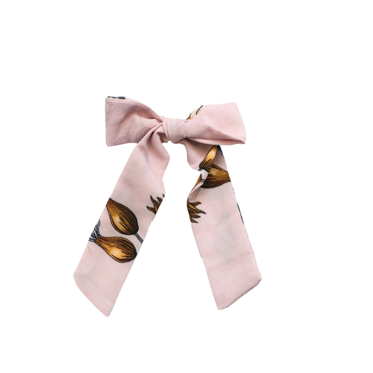 Long Tail Lavender Floral Bow/Be Girl