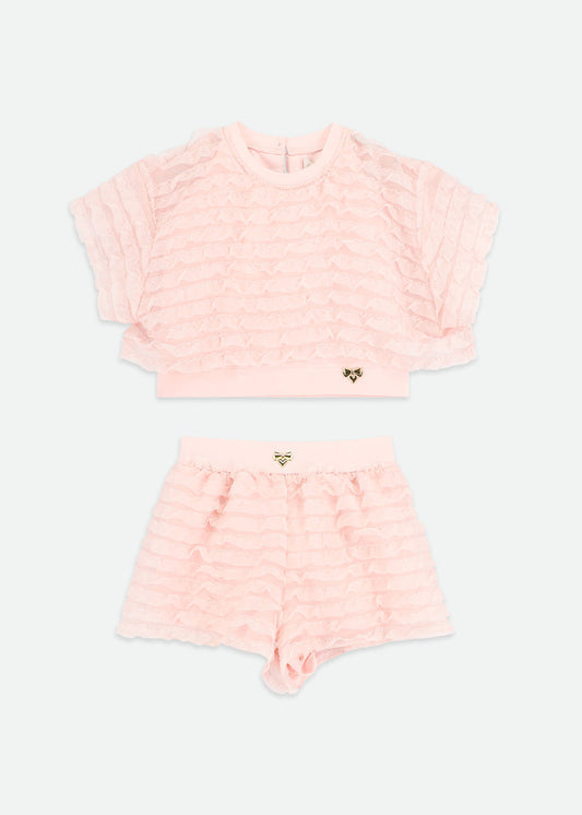 Natalia Frilly Tee & Short Set/Angels Face