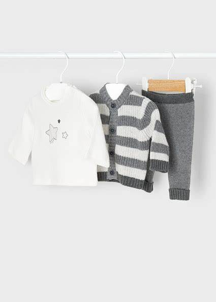 Gray 3 Piece Knit/2516-Gray : 4-6 Mo.