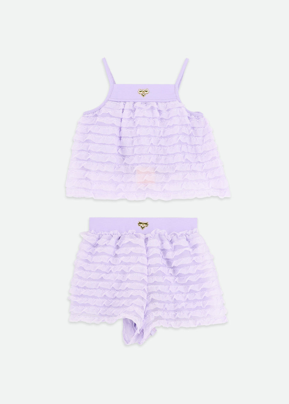 Shauna Frilly Top & Short Set/Angels Face