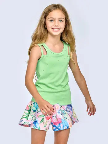 Rib Tank Top w/ Rhinestones/Hannah Banana