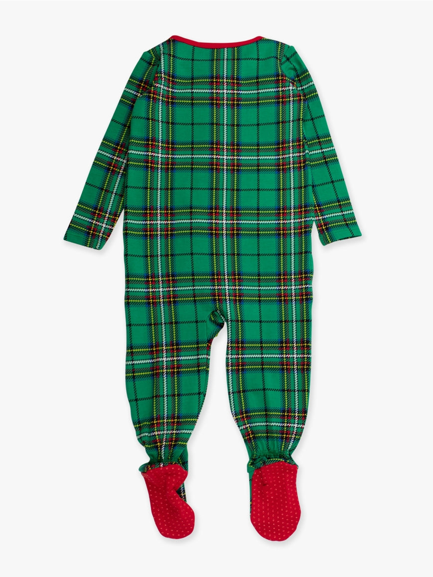 Green Nicholas Plaid Footie/Rugged Butts
