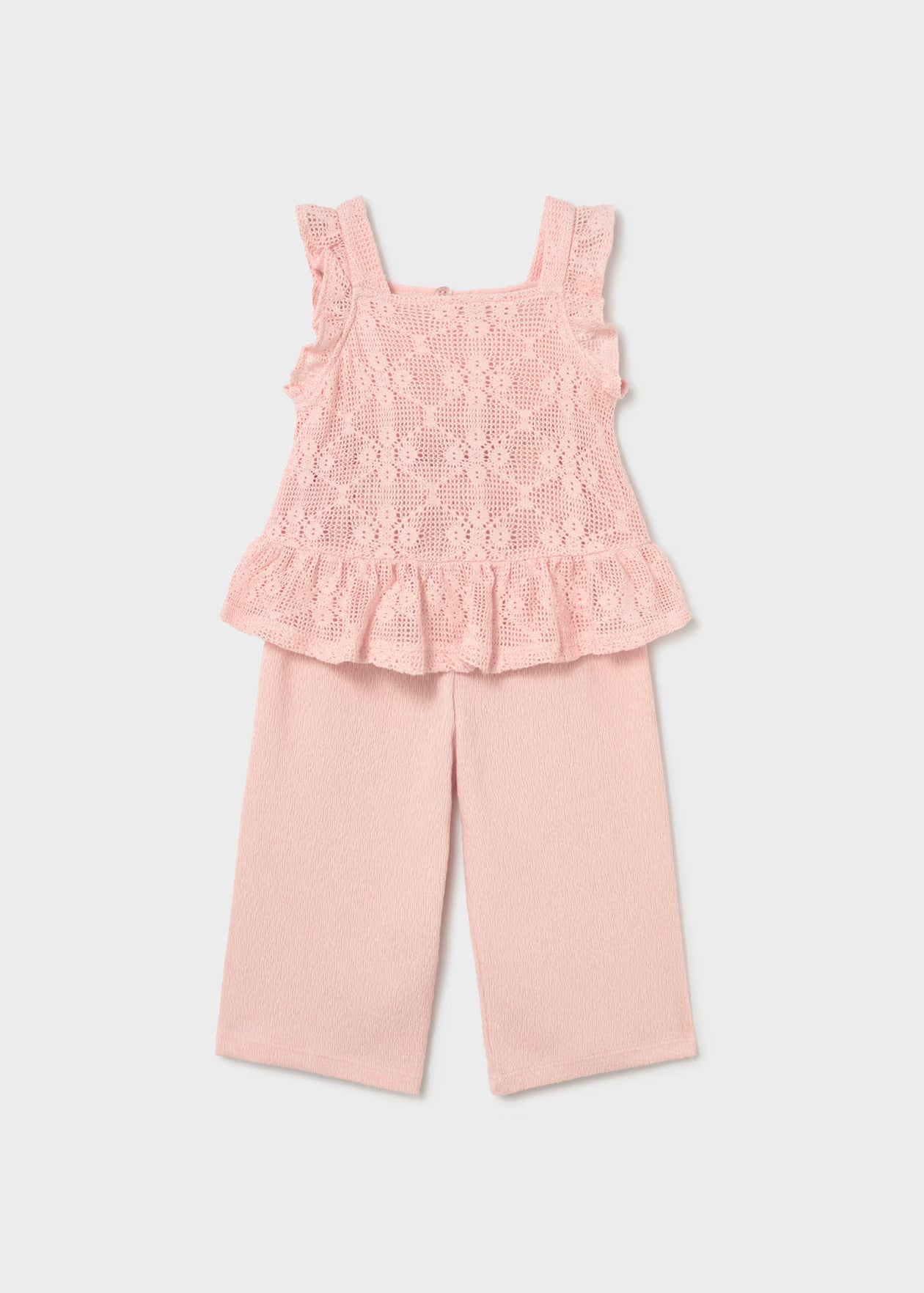 Pink Crochet Pants Set/Mayoral