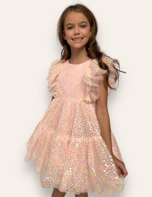 Sequin Daisy Ruffle Tulle Dress/Lola & the Boys