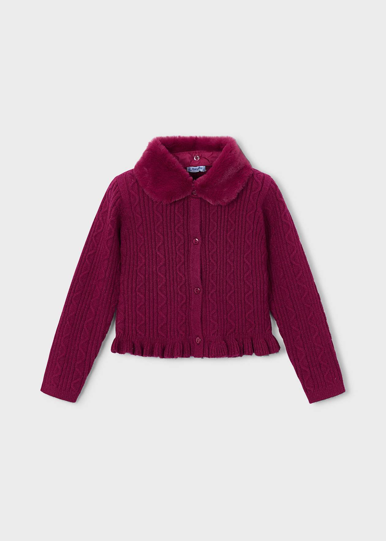 Faux Fur Collar Cardigan/Mayoral