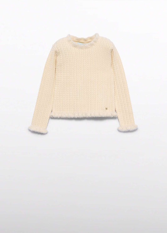 Knit Sweater w/ Cable Design/Abel & Lula