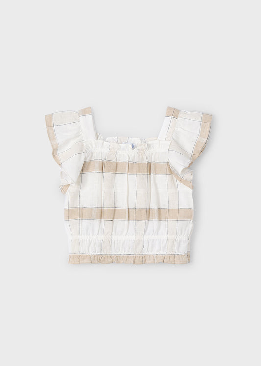 Plaid Linen Blouse/Mayoral