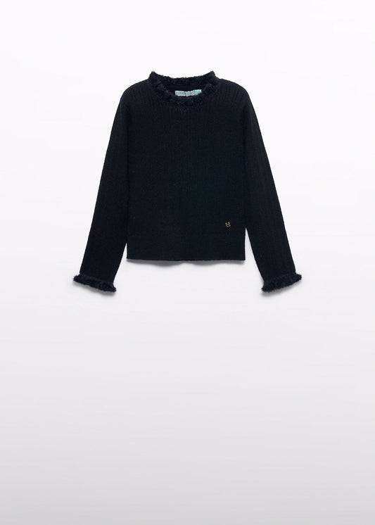 Mock Neck Fur Sweater/Able & Lula