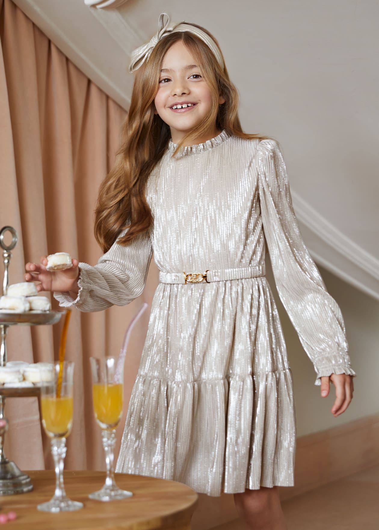 Pleated Knit Dress/Abel & Lula