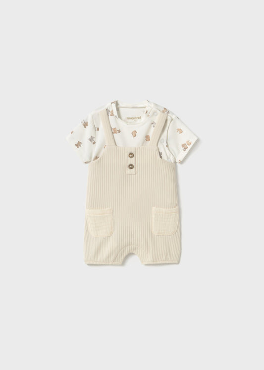 Simulated Dungaree Romper/Mayoral