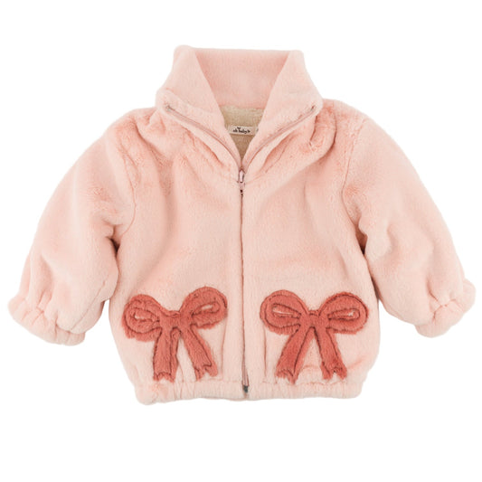 Coquette Bows Faux Fur Jacket/Oh Baby