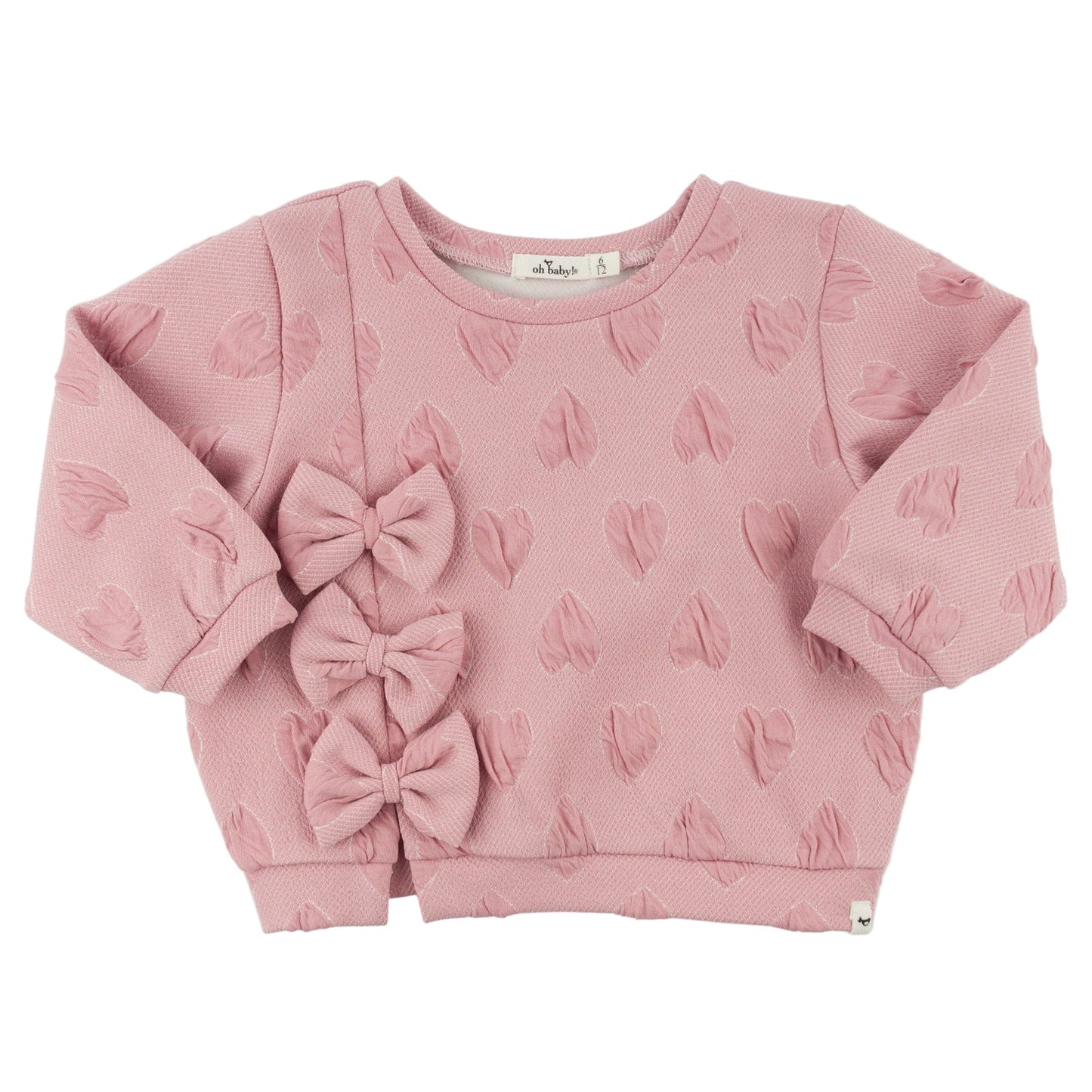 Pucker Hearts Bows Sweatshirt/Oh Baby