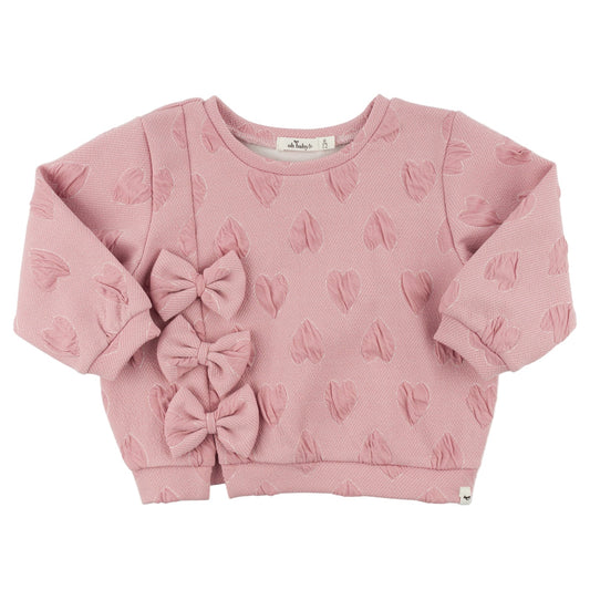 Pucker Hearts Bows Sweatshirt/Oh Baby