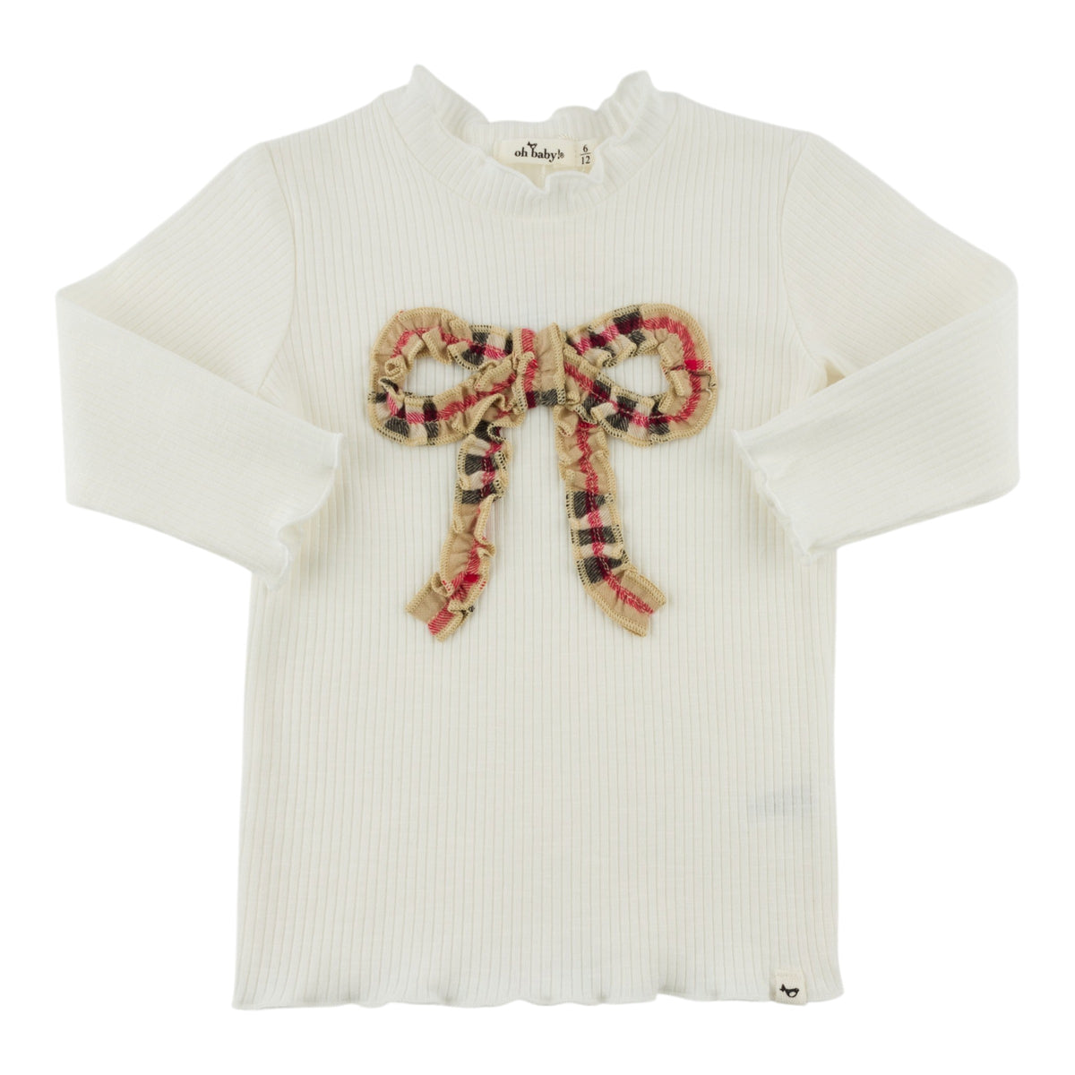 Mini Tartan Ruffle Bow Top/Oh baby