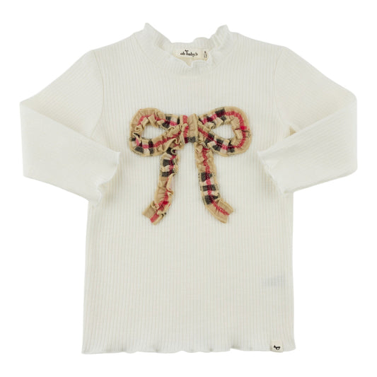 Mini Tartan Ruffle Bow Top/Oh baby