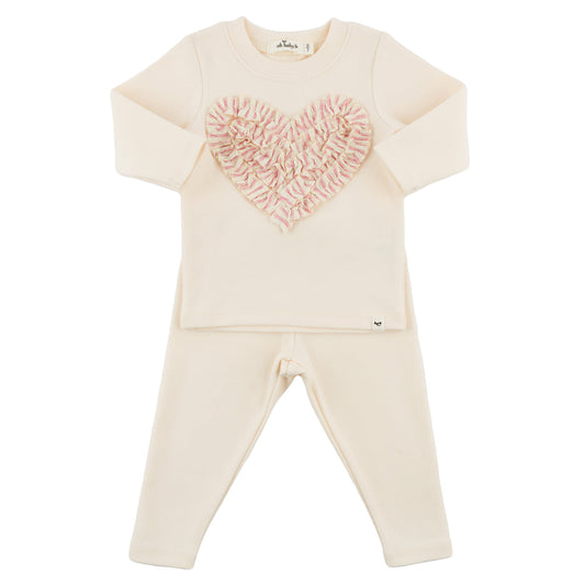 Stripe Ruffle Heart 2 Pc/Oh Baby